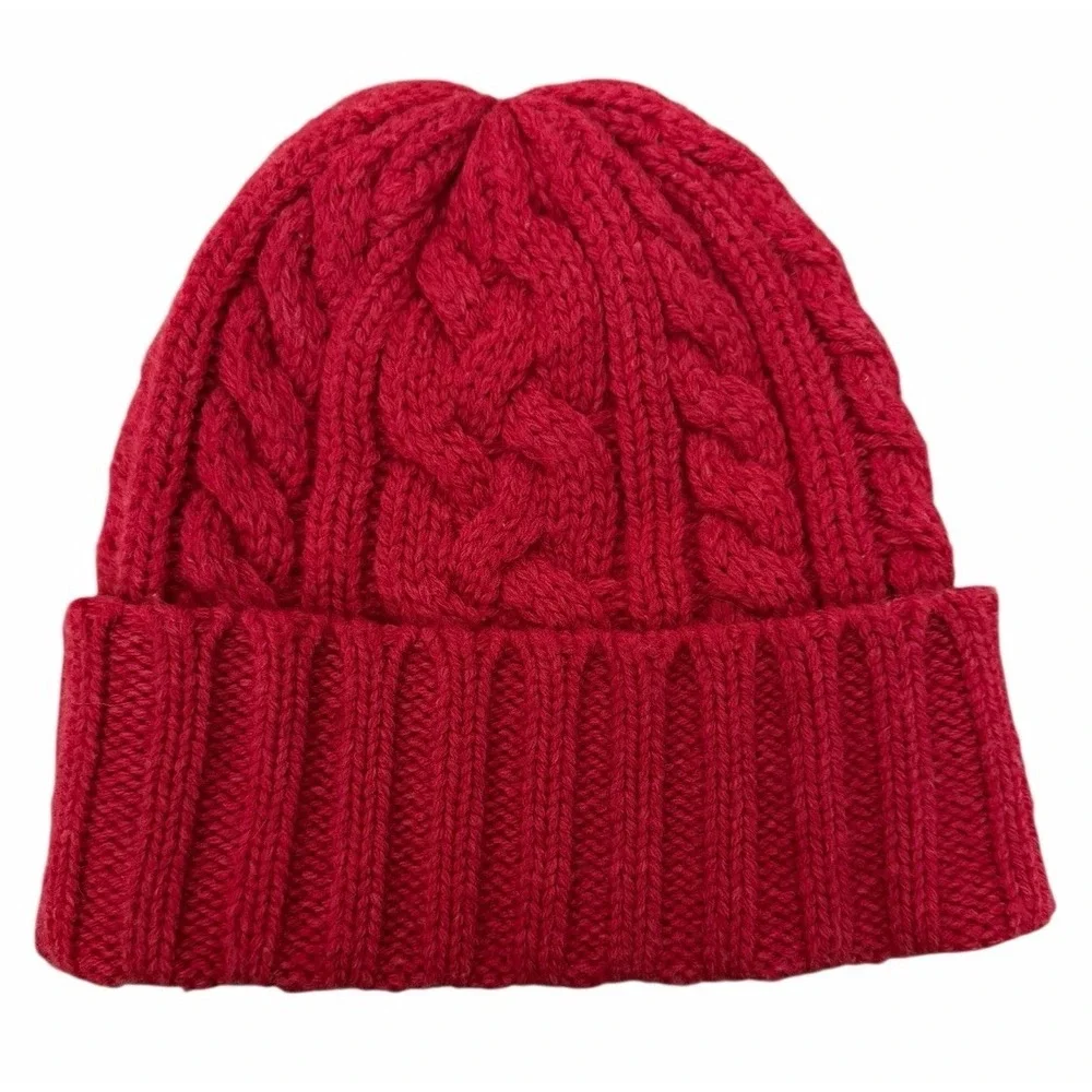 Polo Ralph‎ Lauren Men's Cable Knit Bear Beanie Red